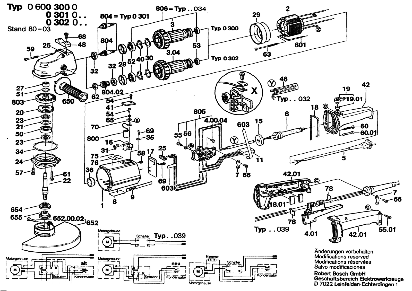 Bosch 0302 parts diagram, sheet 1