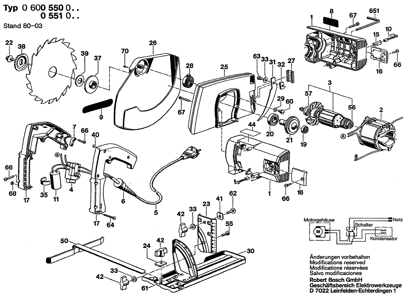 Bosch 0600550001 parts diagram, sheet 1