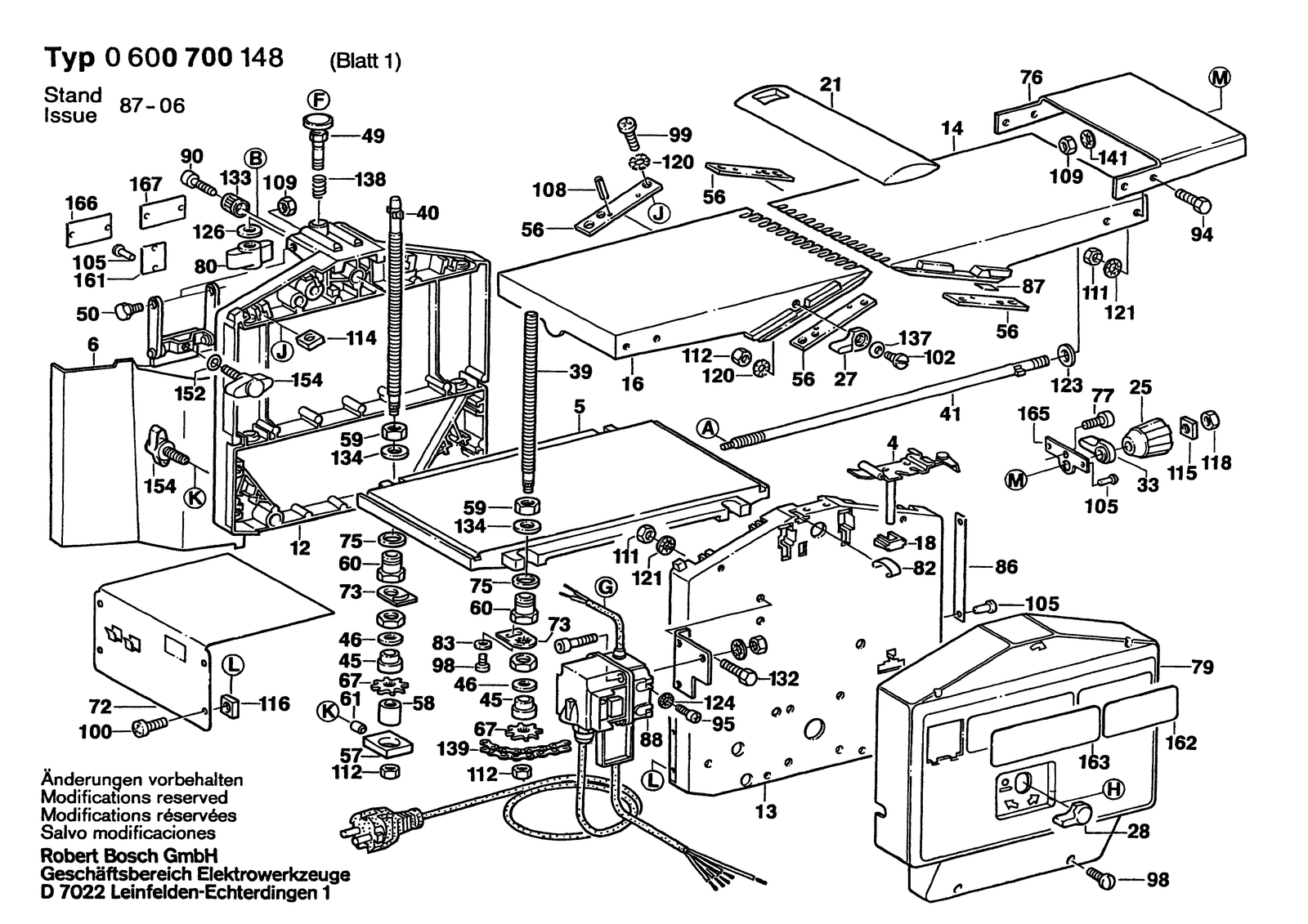 Bosch SHO 280 parts diagram, sheet 1