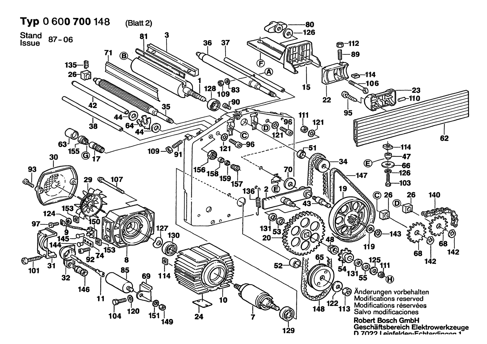Bosch SHO 280 parts diagram, sheet 2