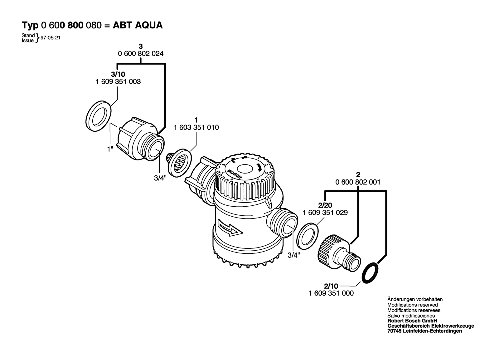 Bosch ABT AQUA-CONTROL parts diagram, sheet 1