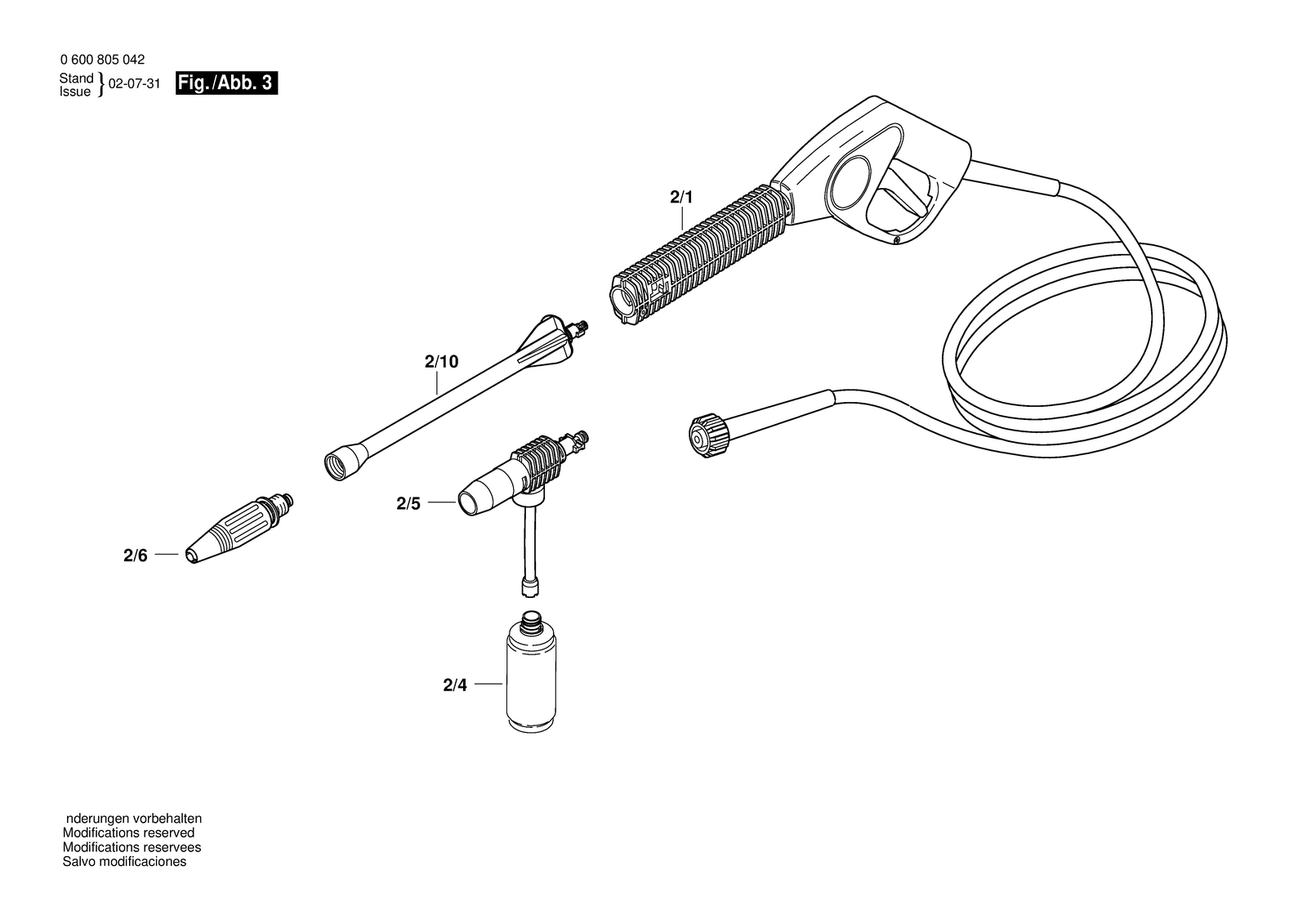 Bosch AQUATAK ECO parts diagram, sheet 3