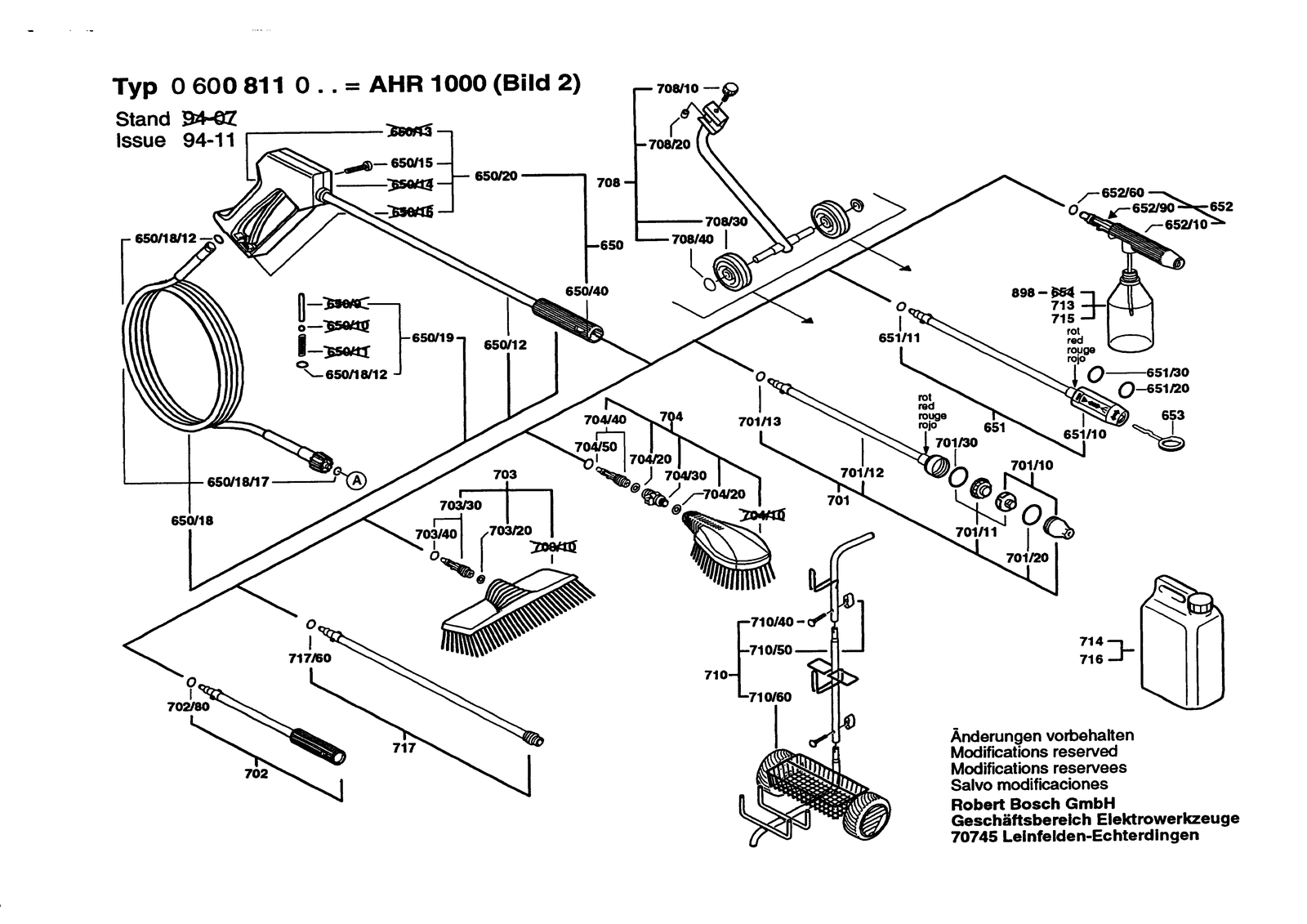 Bosch AHR 1000 parts diagram, sheet 2