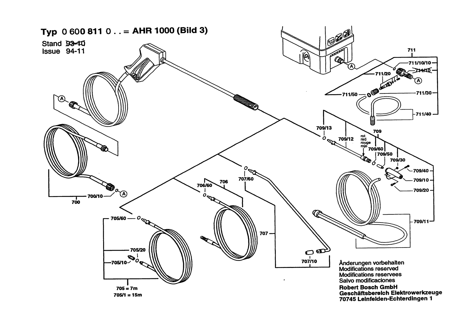 Bosch AHR 1000 parts diagram, sheet 3