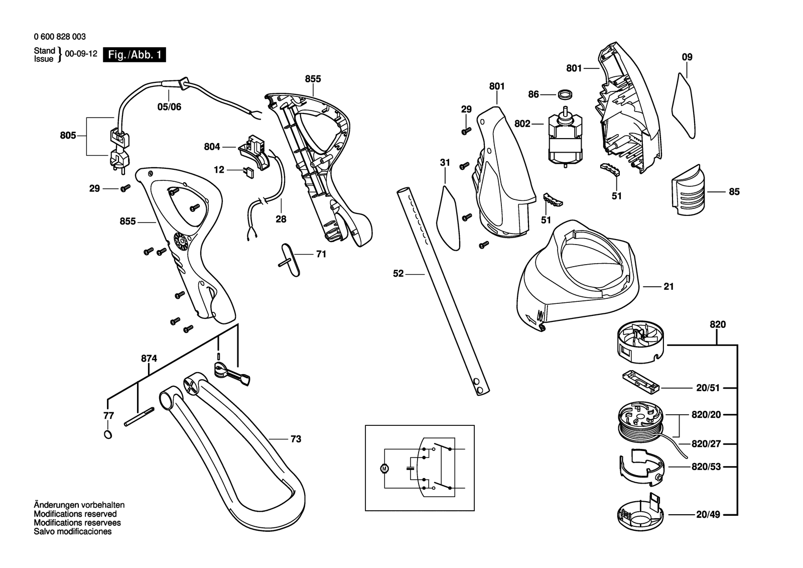 Bosch ART 25 GSA parts diagram, sheet 1