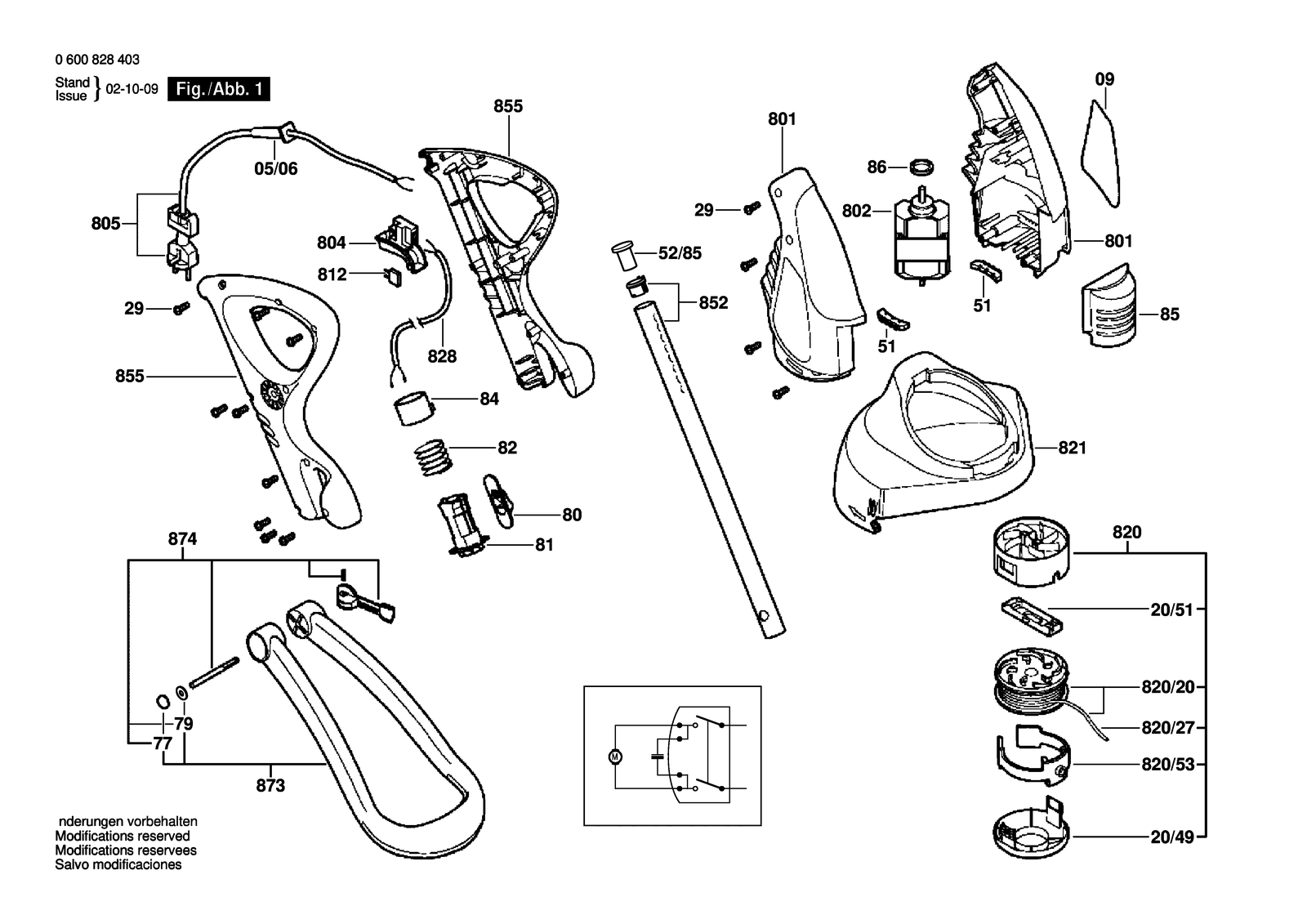 Bosch ART 25 ERGOPOWER parts diagram, sheet 1