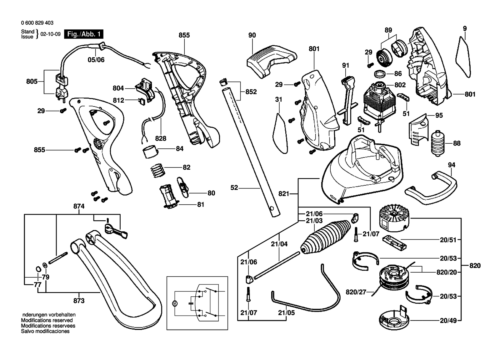 Bosch ART 30 GSDV parts diagram, sheet 1