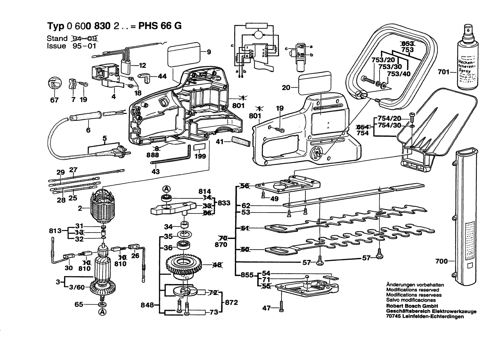 Bosch PHS 66 G parts diagram, sheet 1