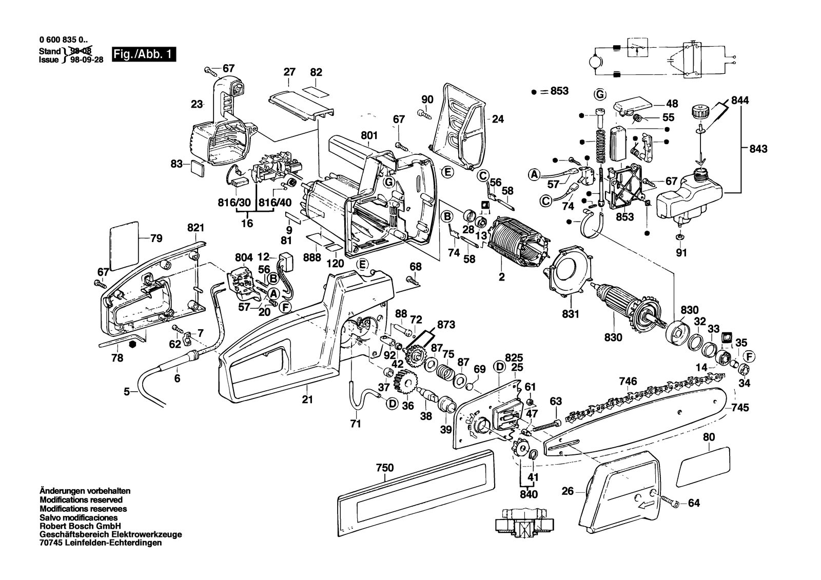 Bosch AKE 30 B parts diagram, sheet 1