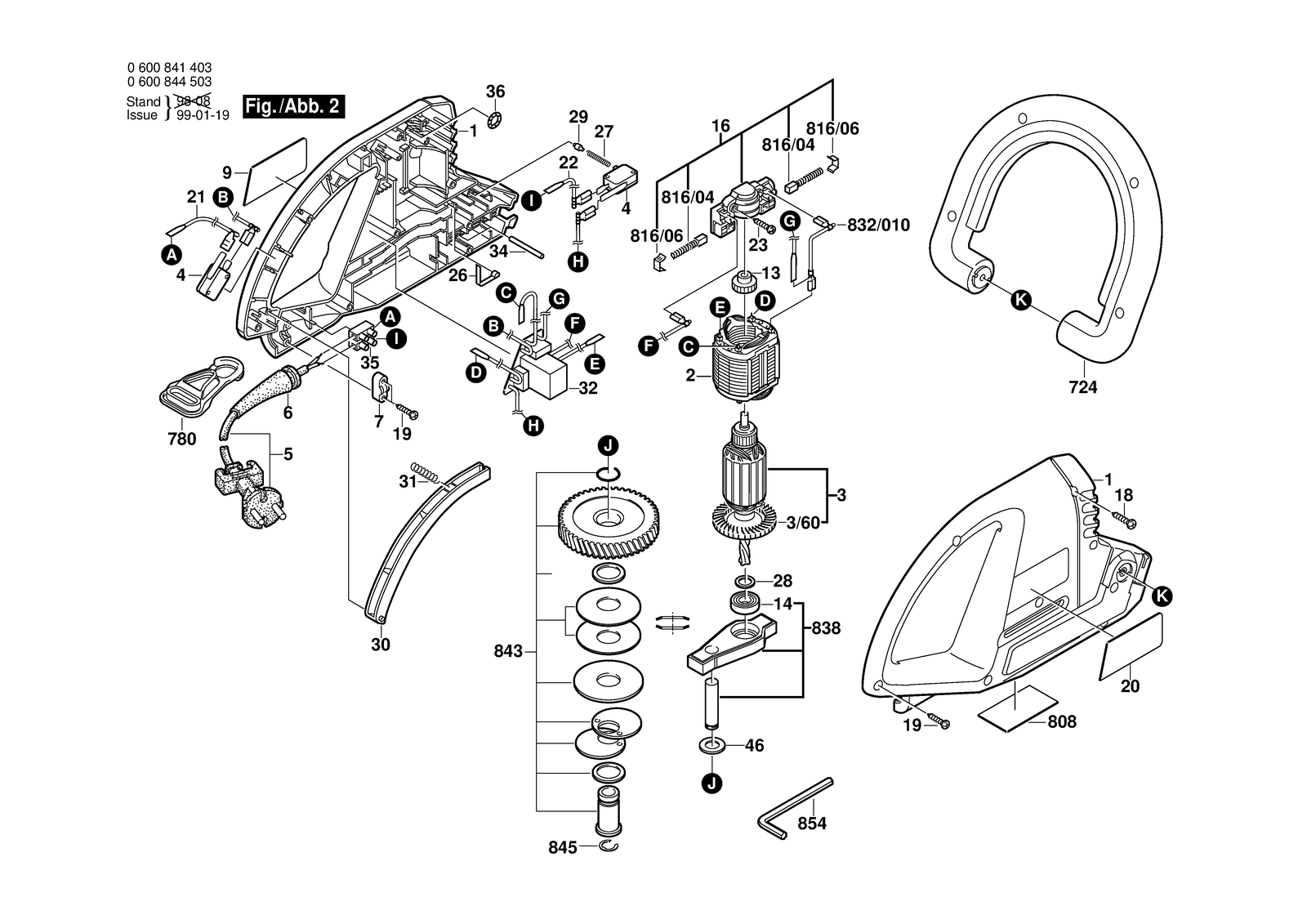 Bosch AHS 48-22 parts diagram, sheet 1