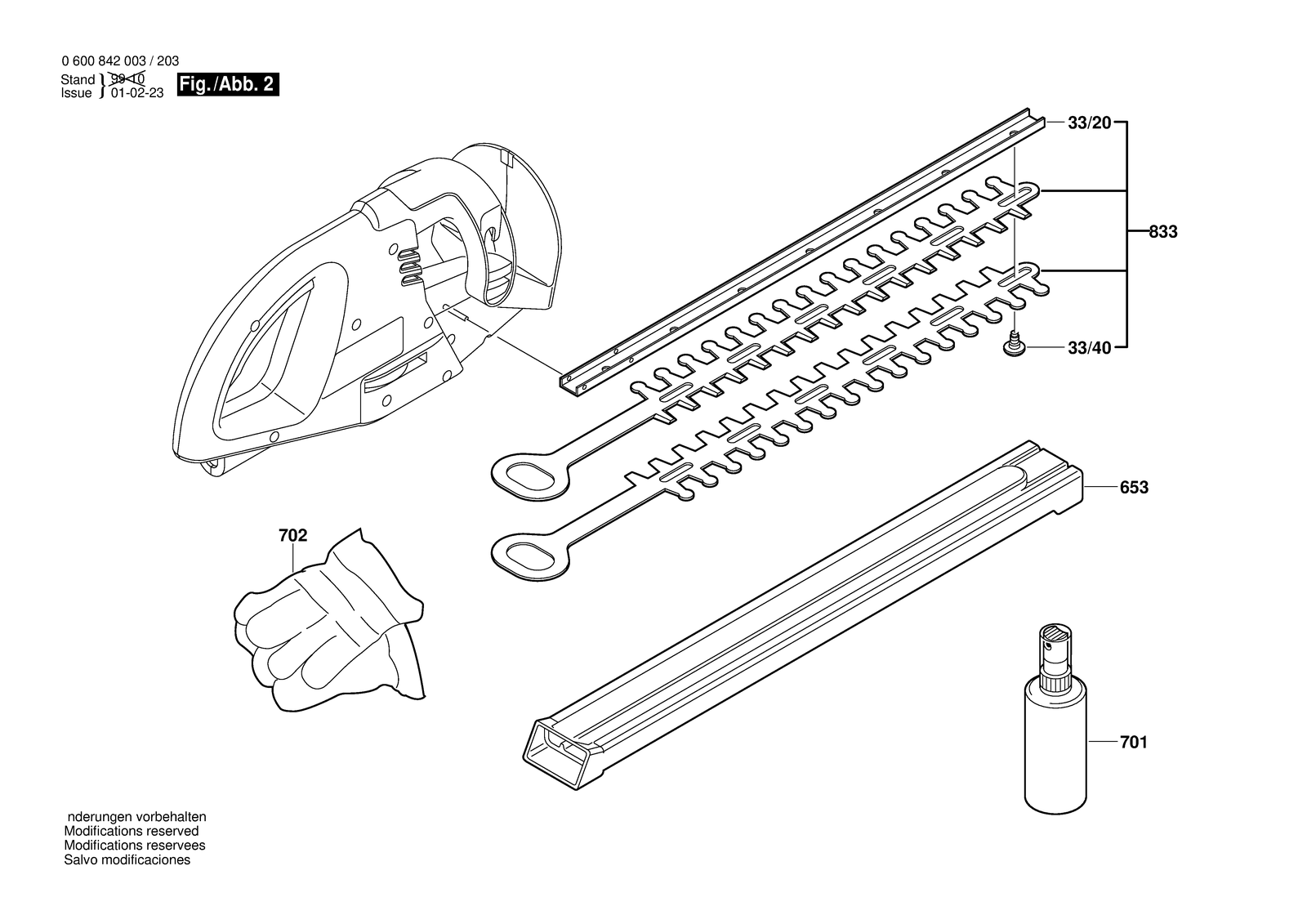 Bosch AHS 3 parts diagram, sheet 2