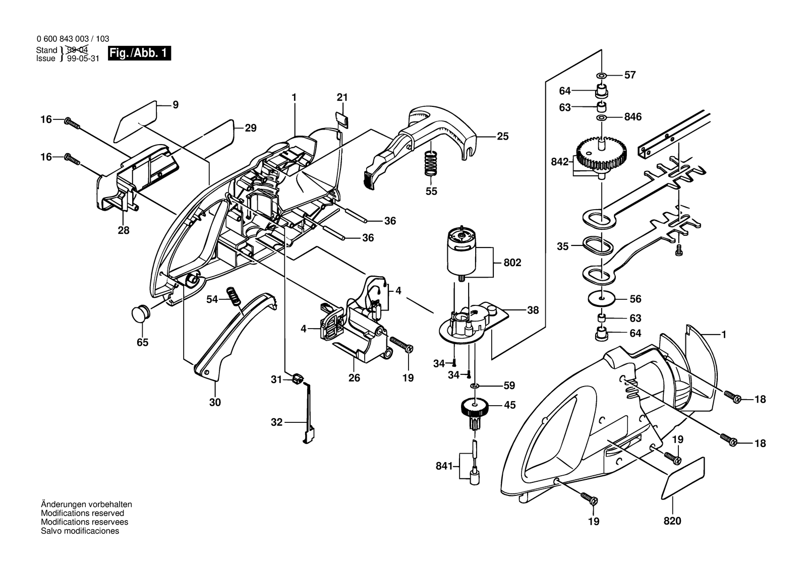 Bosch AHS 3 parts diagram, sheet 1