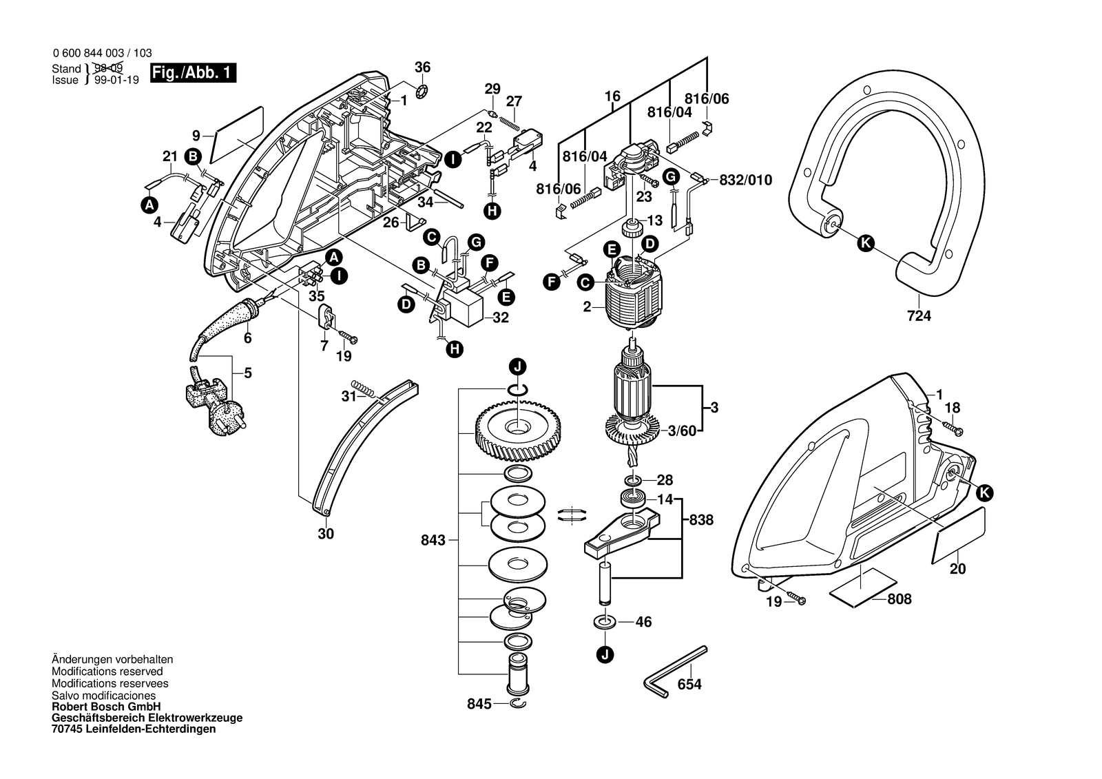 Bosch AHS 60 parts diagram, sheet 1