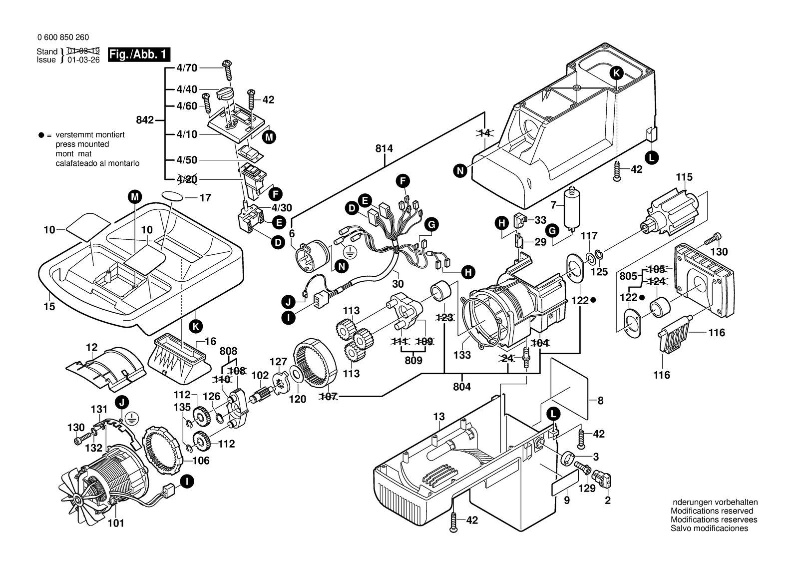 Bosch ATX 2000 parts diagram, sheet 1