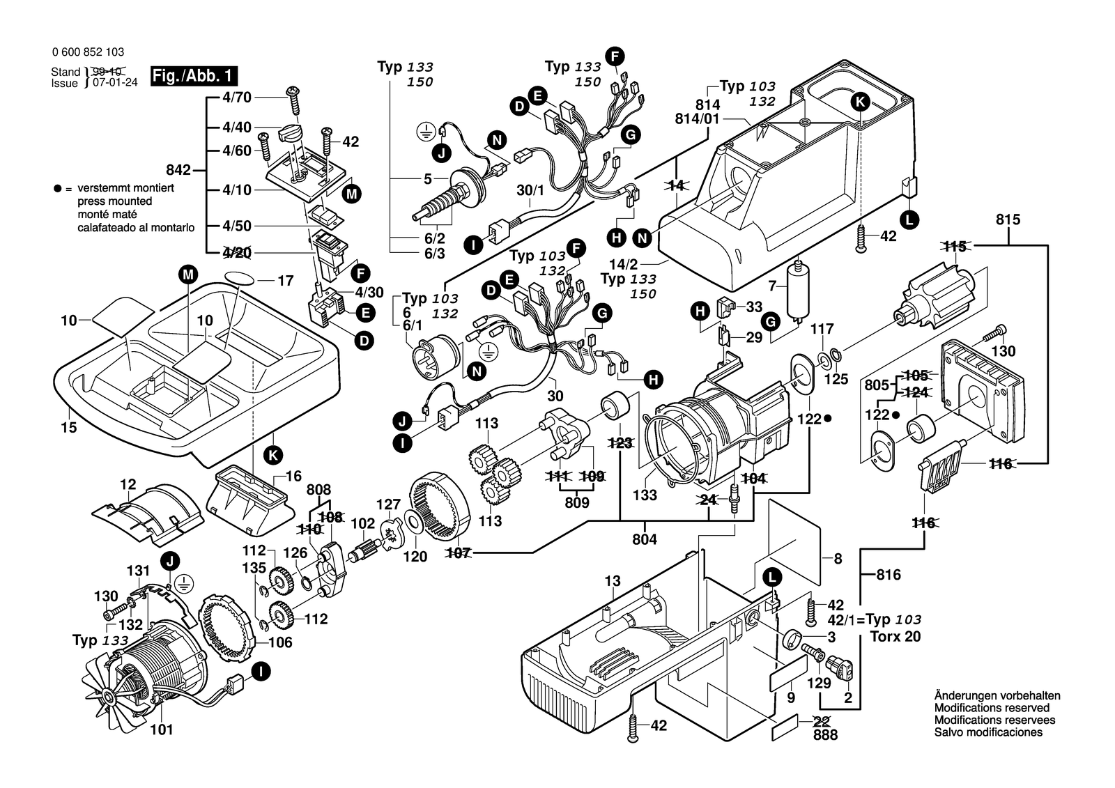 Bosch AXT 2500 HP parts diagram, sheet 1