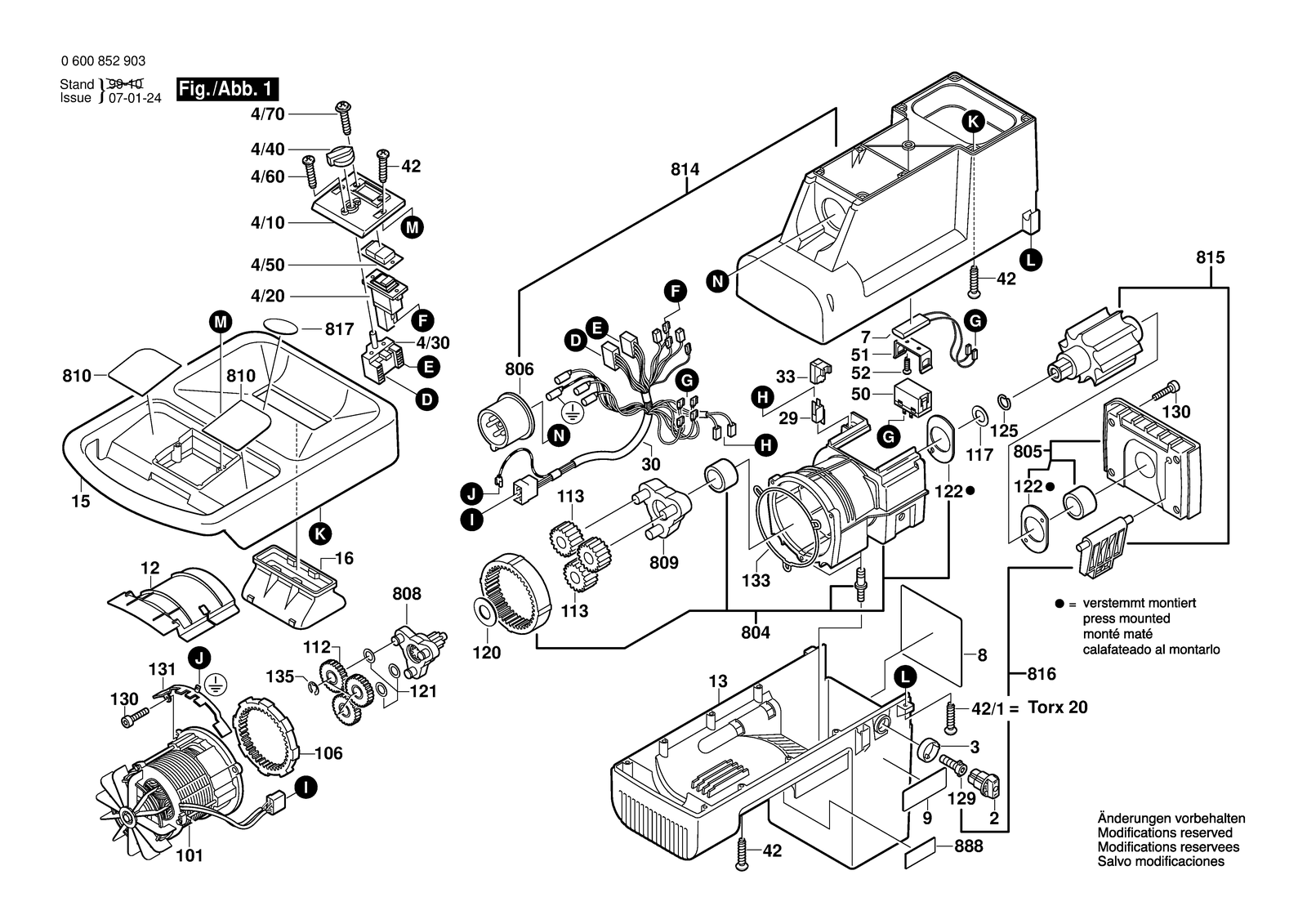 Bosch AXT 3000 HP parts diagram, sheet 1