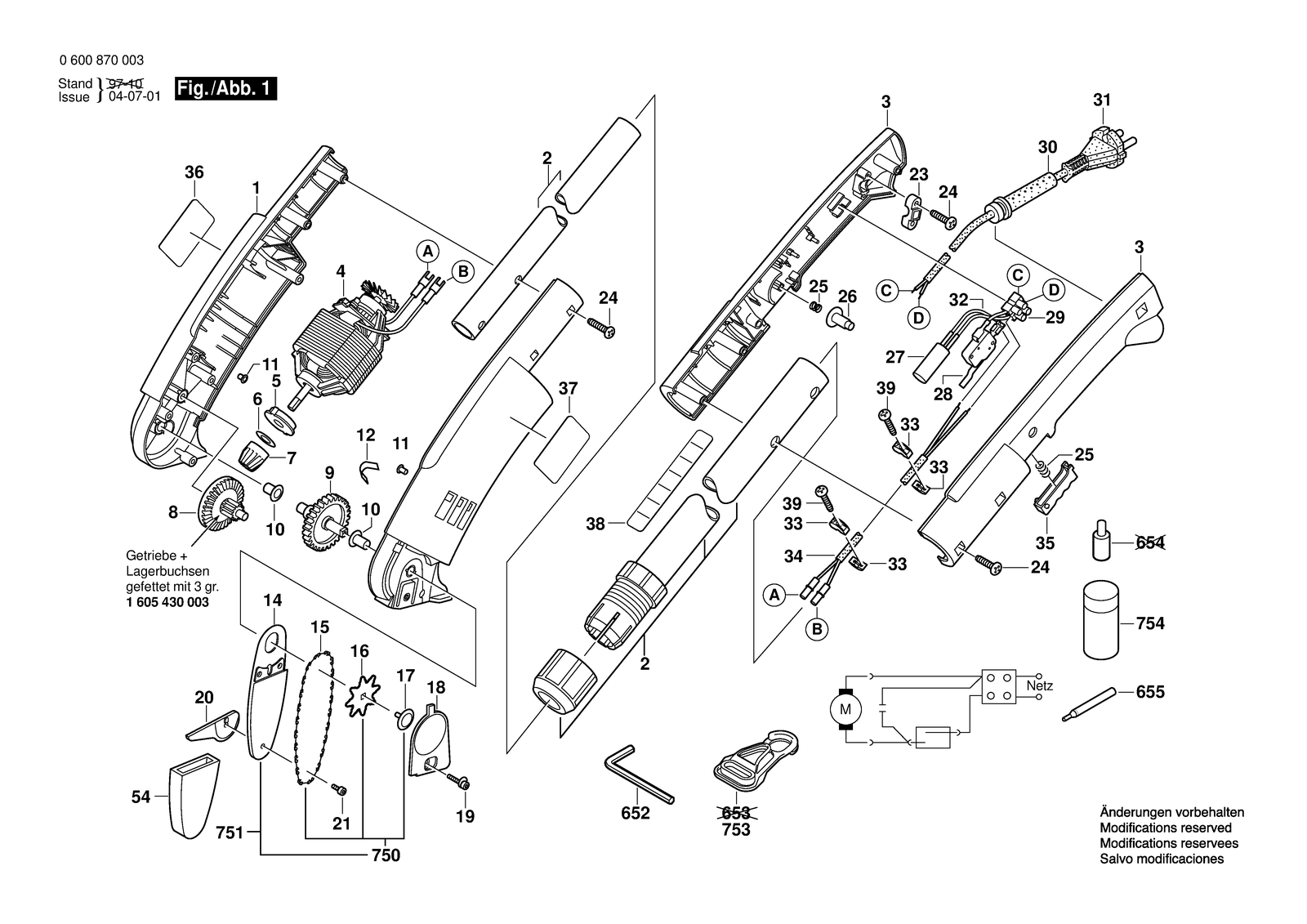 Bosch ASG 52 parts diagram, sheet 1