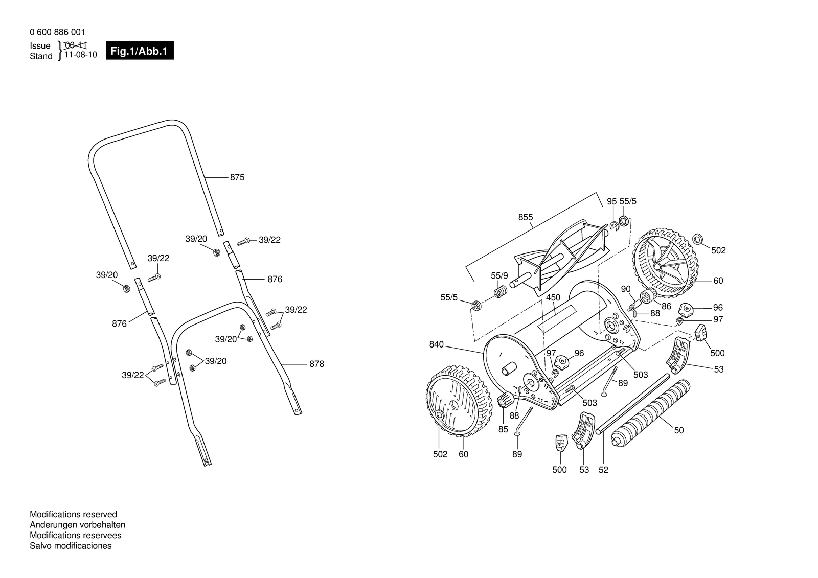 Bosch AHM 38 parts diagram, sheet 1