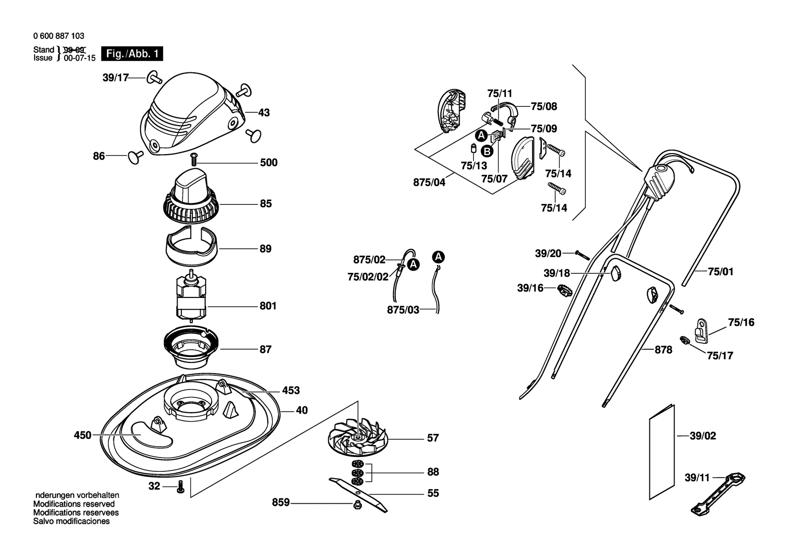 Bosch ALM 34 parts diagram, sheet 1