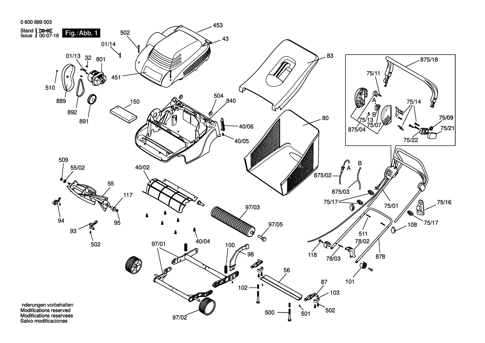 Bosch ASM 32 parts diagram, sheet 1