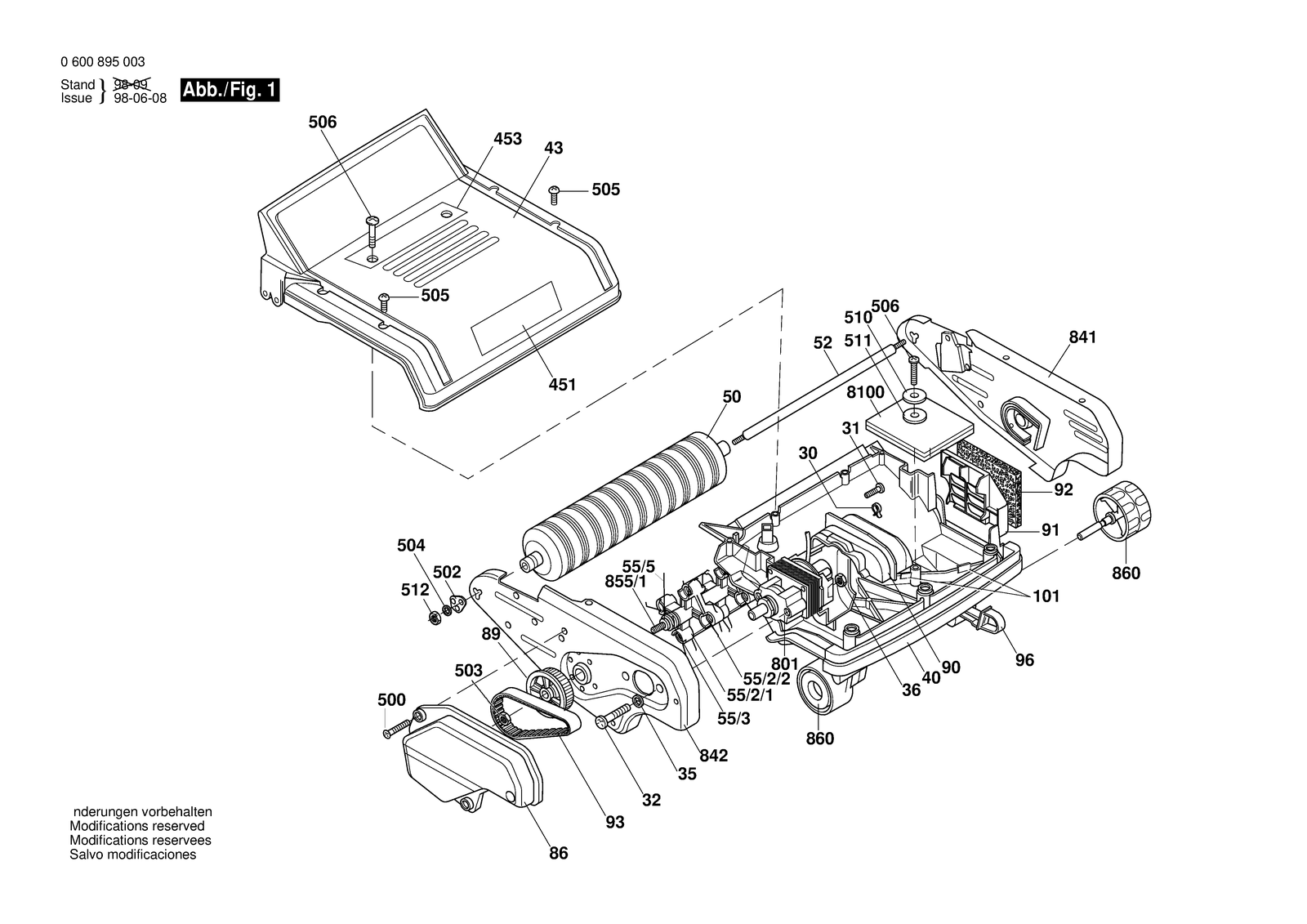 Bosch AMR 30 parts diagram, sheet 1
