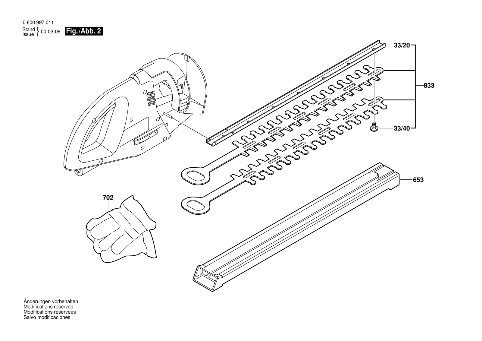 Bosch AHS 2400 parts diagram, sheet 2