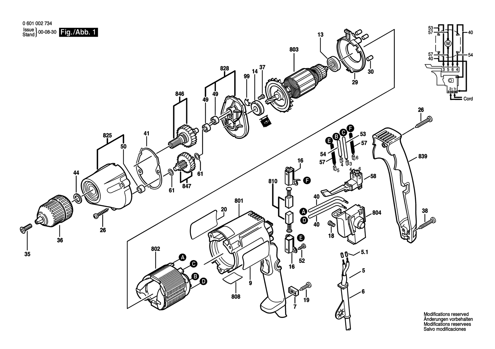Bosch 1027 VSR parts diagram, sheet 1