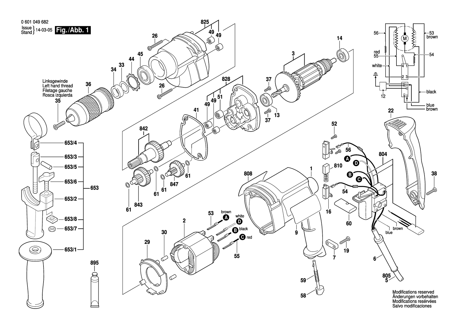 Bosch BRD-HT parts diagram, sheet 1