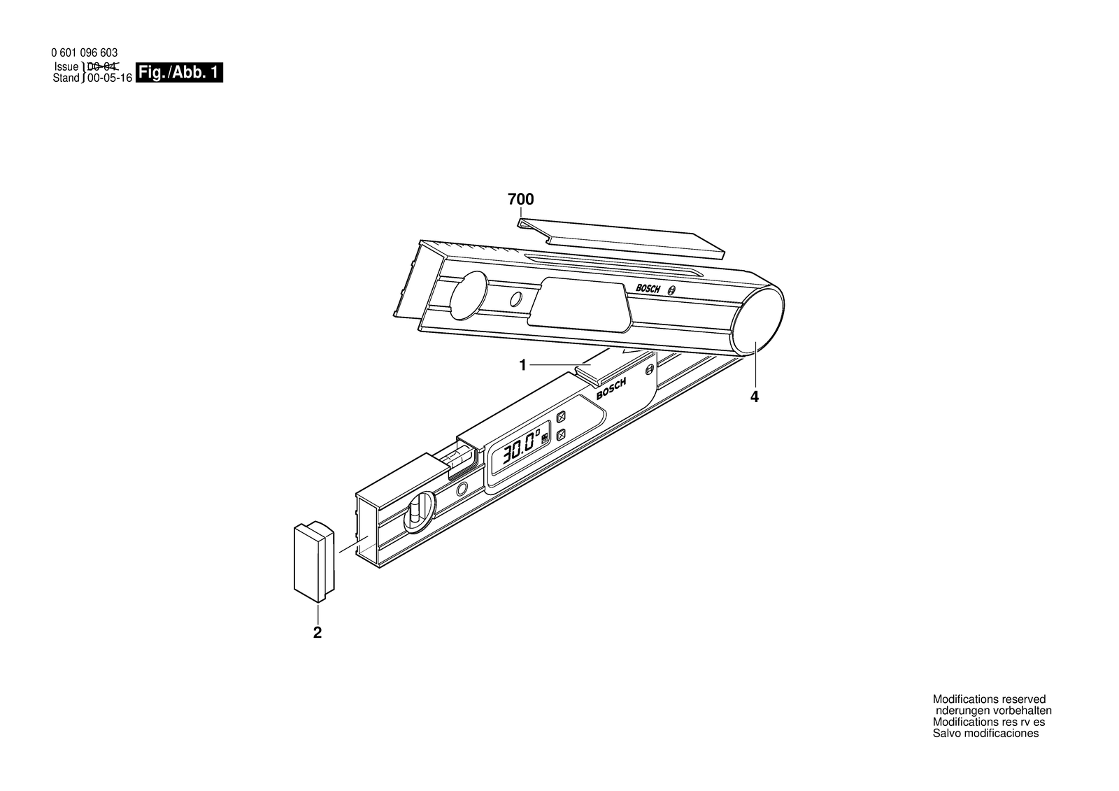 Bosch DWM 40 L parts diagram, sheet 1