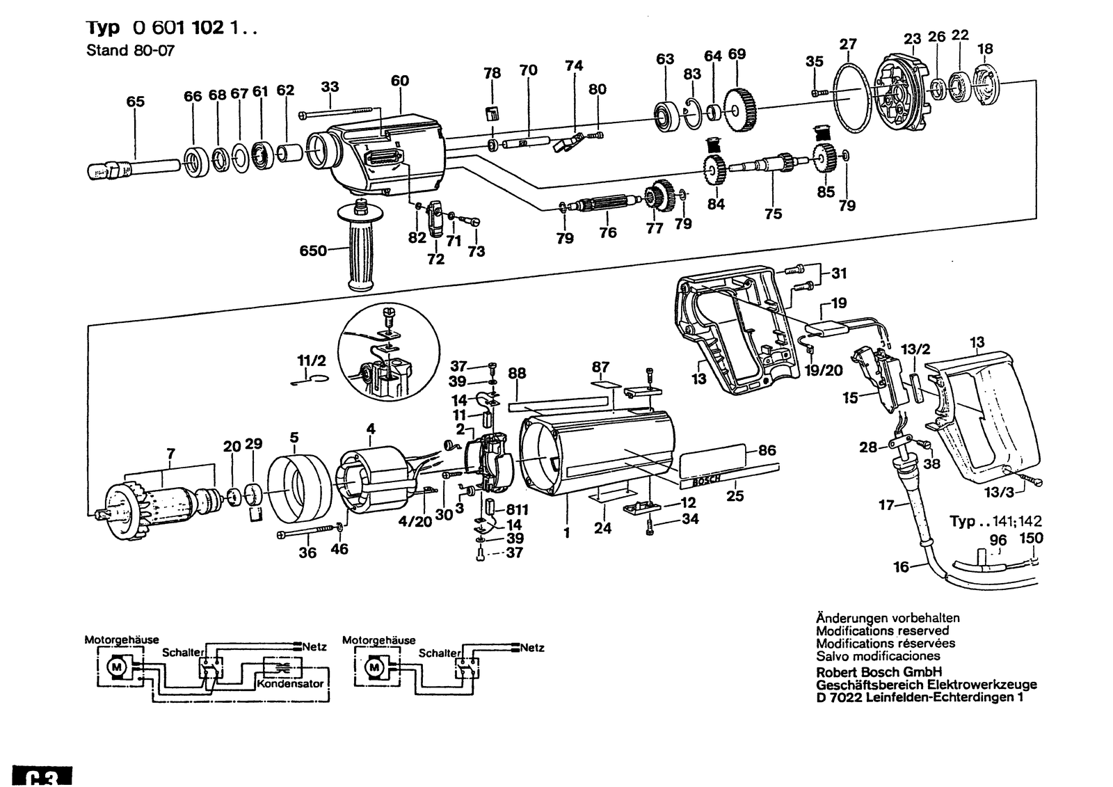 Bosch 1102.1 parts diagram, sheet 1