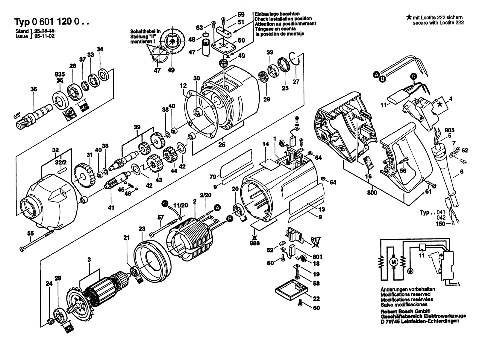 Bosch GBM 16 parts diagram, sheet 1