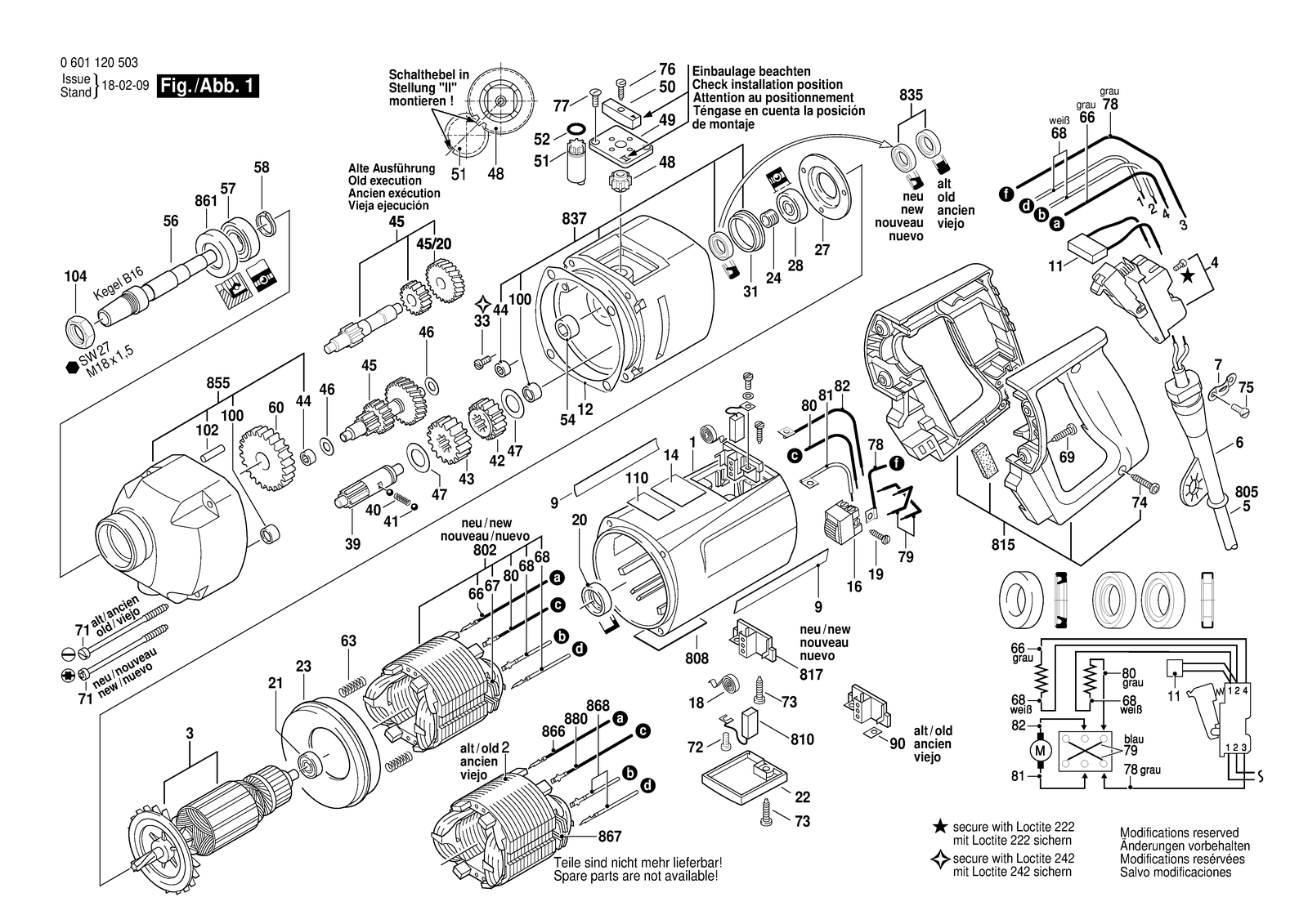 Bosch GBM 16-2 RE parts diagram, sheet 1