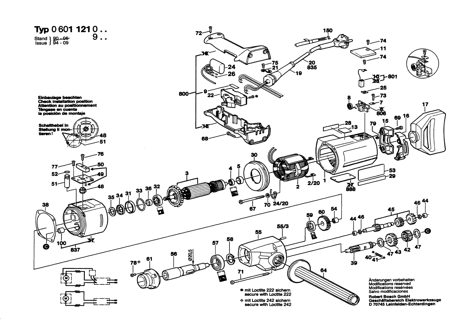 Bosch 1121 parts diagram, sheet 1