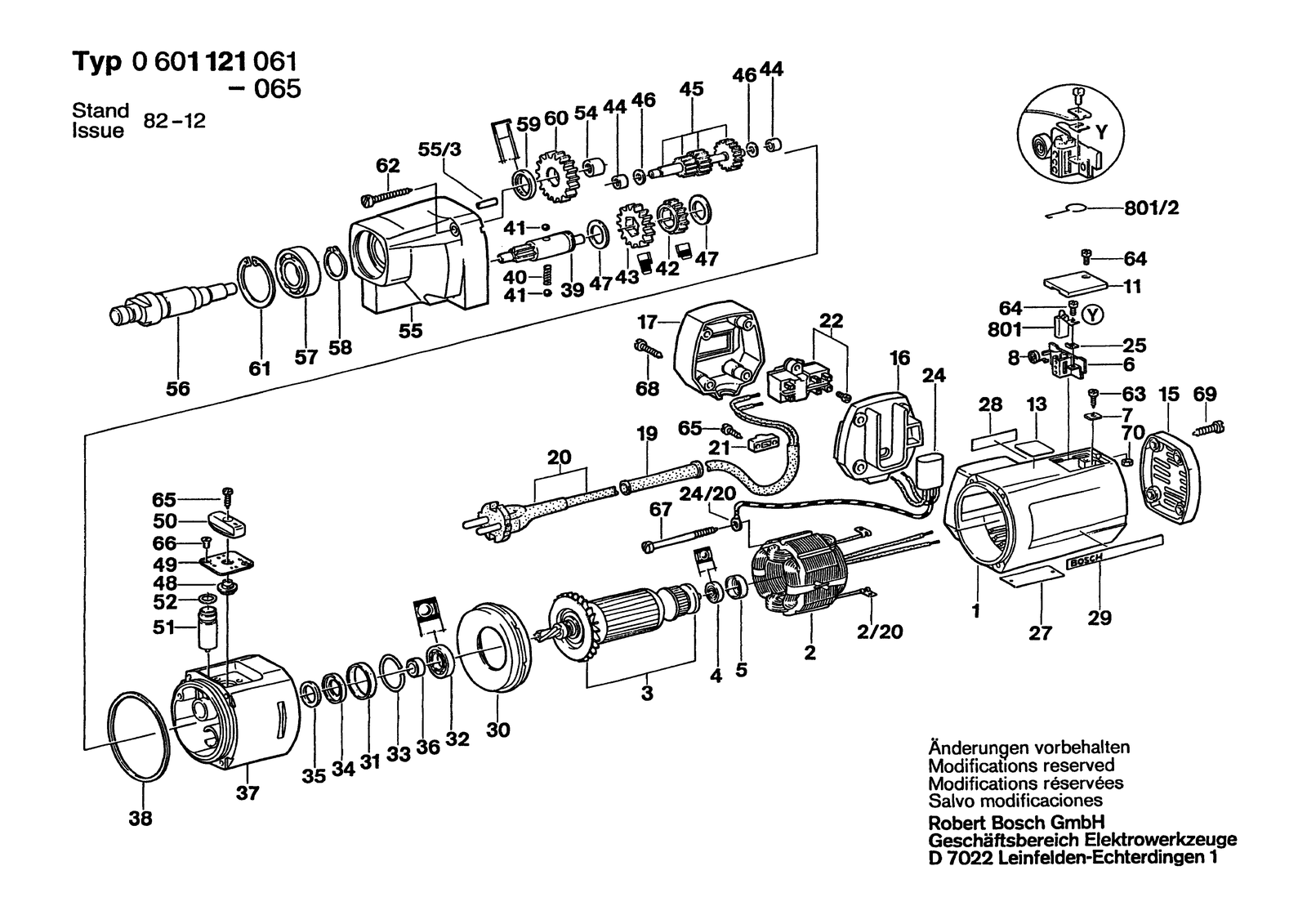 Bosch 1121 parts diagram, sheet 1