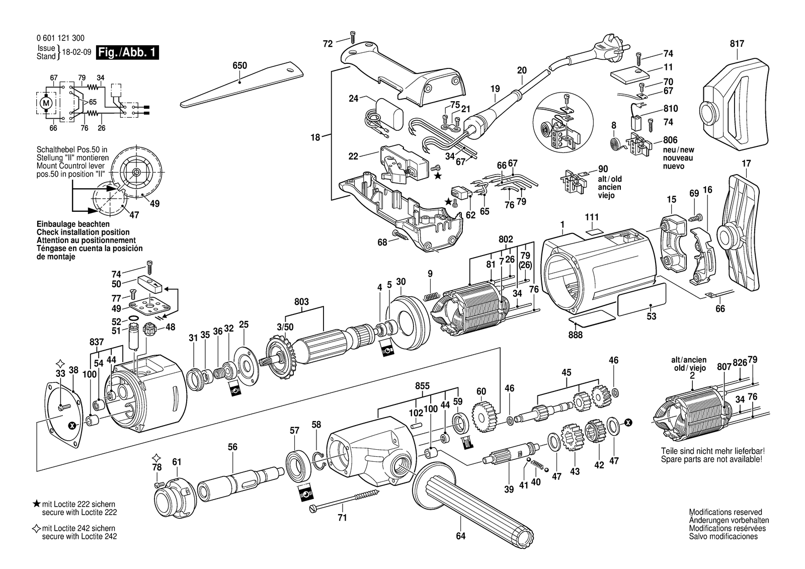 Bosch GBM 23-2 RE parts diagram, sheet 1