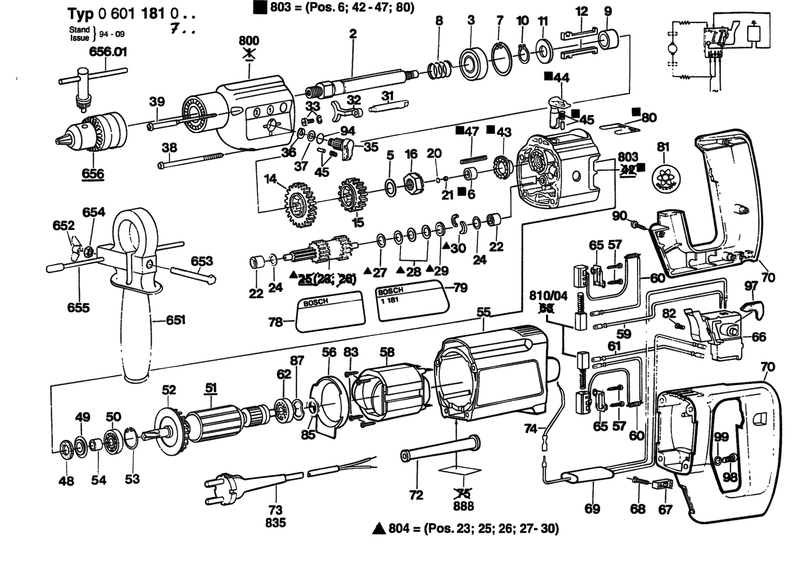 Bosch 0601181003 parts diagram, sheet 1