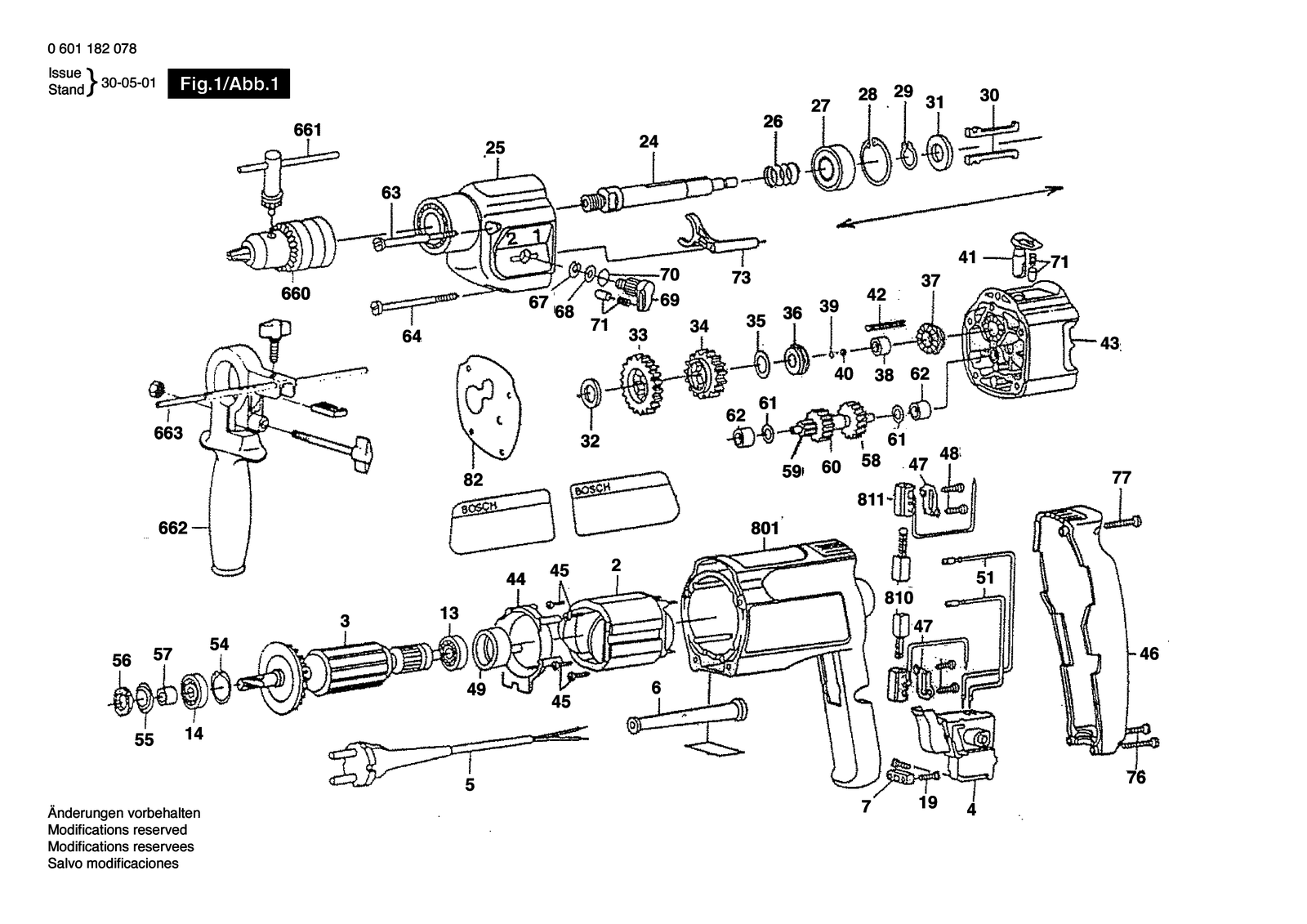 Bosch GSB 16-2 parts diagram, sheet 1