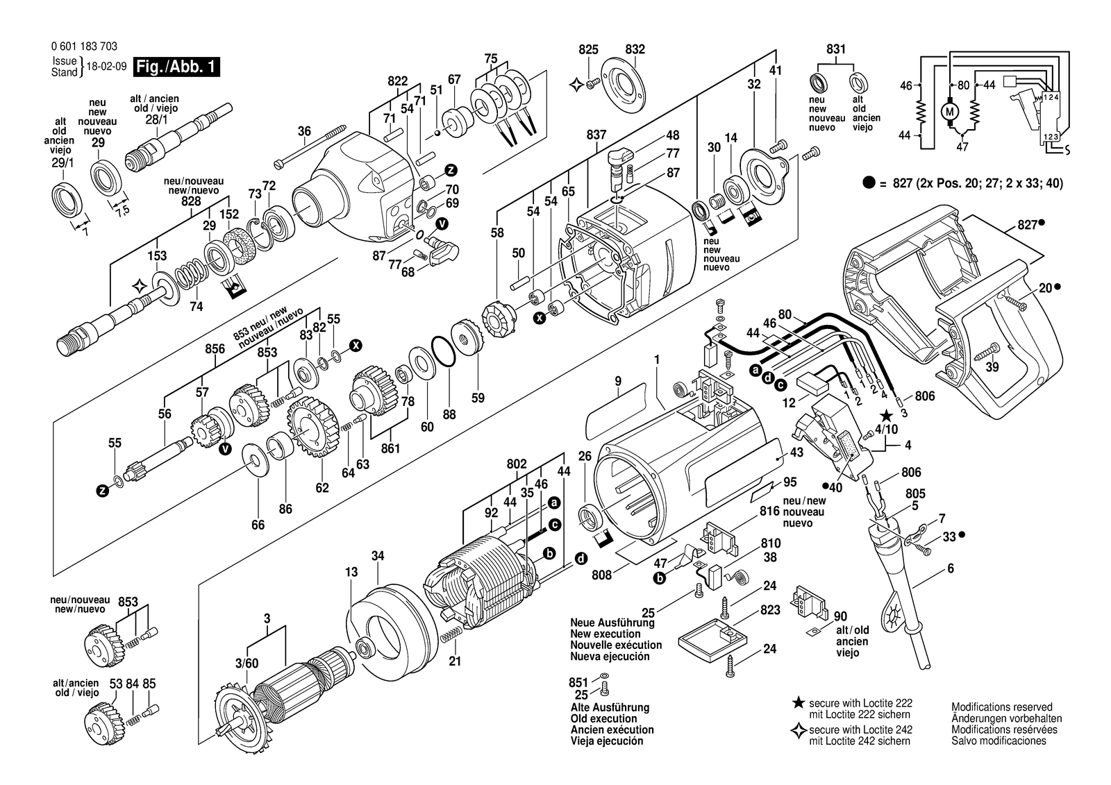 Bosch 1183.7 parts diagram, sheet 1