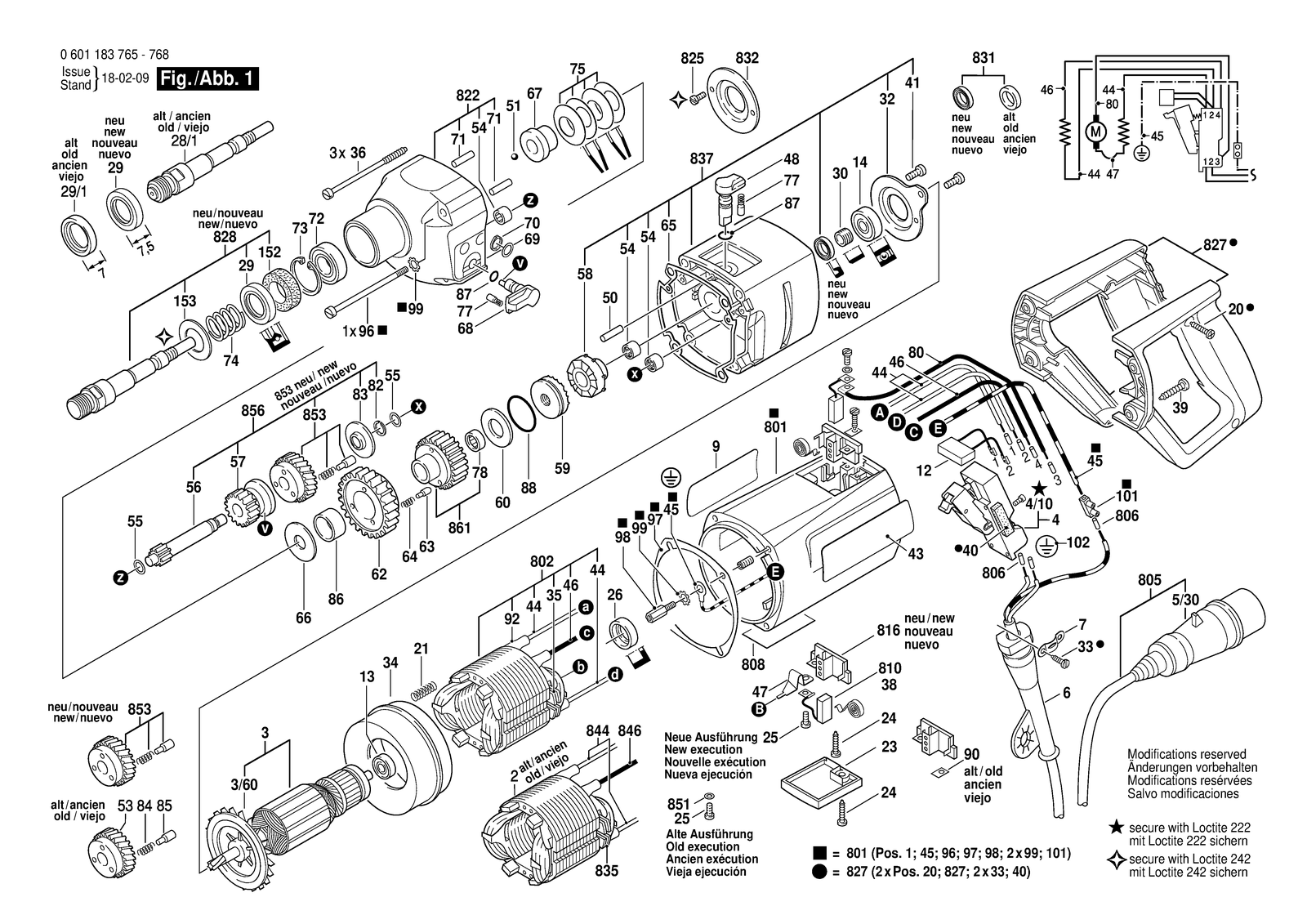 Bosch SB 16 E parts diagram, sheet 1
