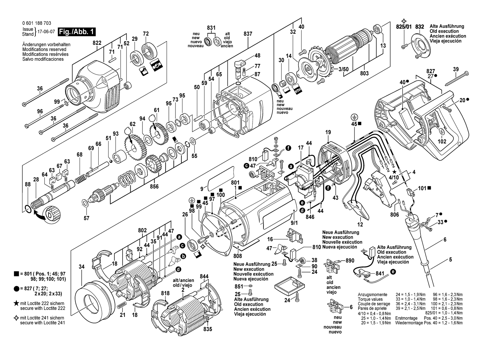 Bosch GDB 1600 DE parts diagram, sheet 1