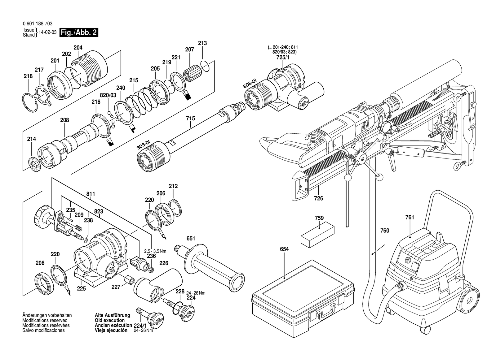 Bosch GDB 1600 DE parts diagram, sheet 2