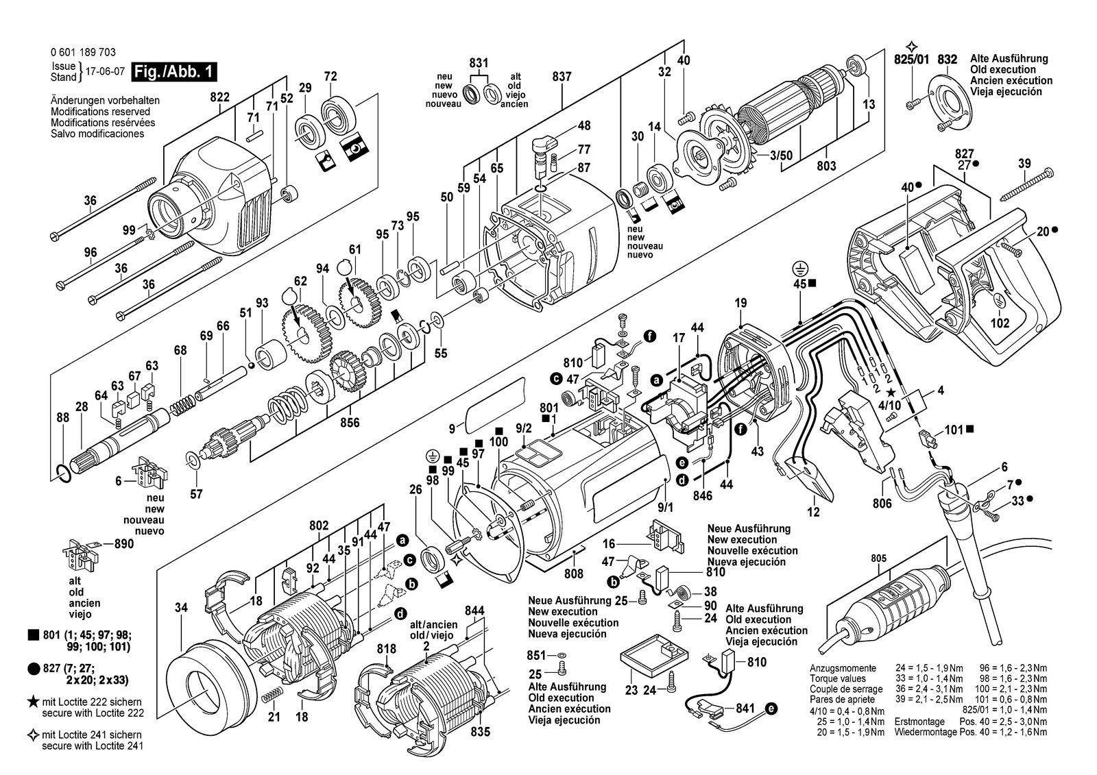 Bosch GDB 1600 WE parts diagram, sheet 1