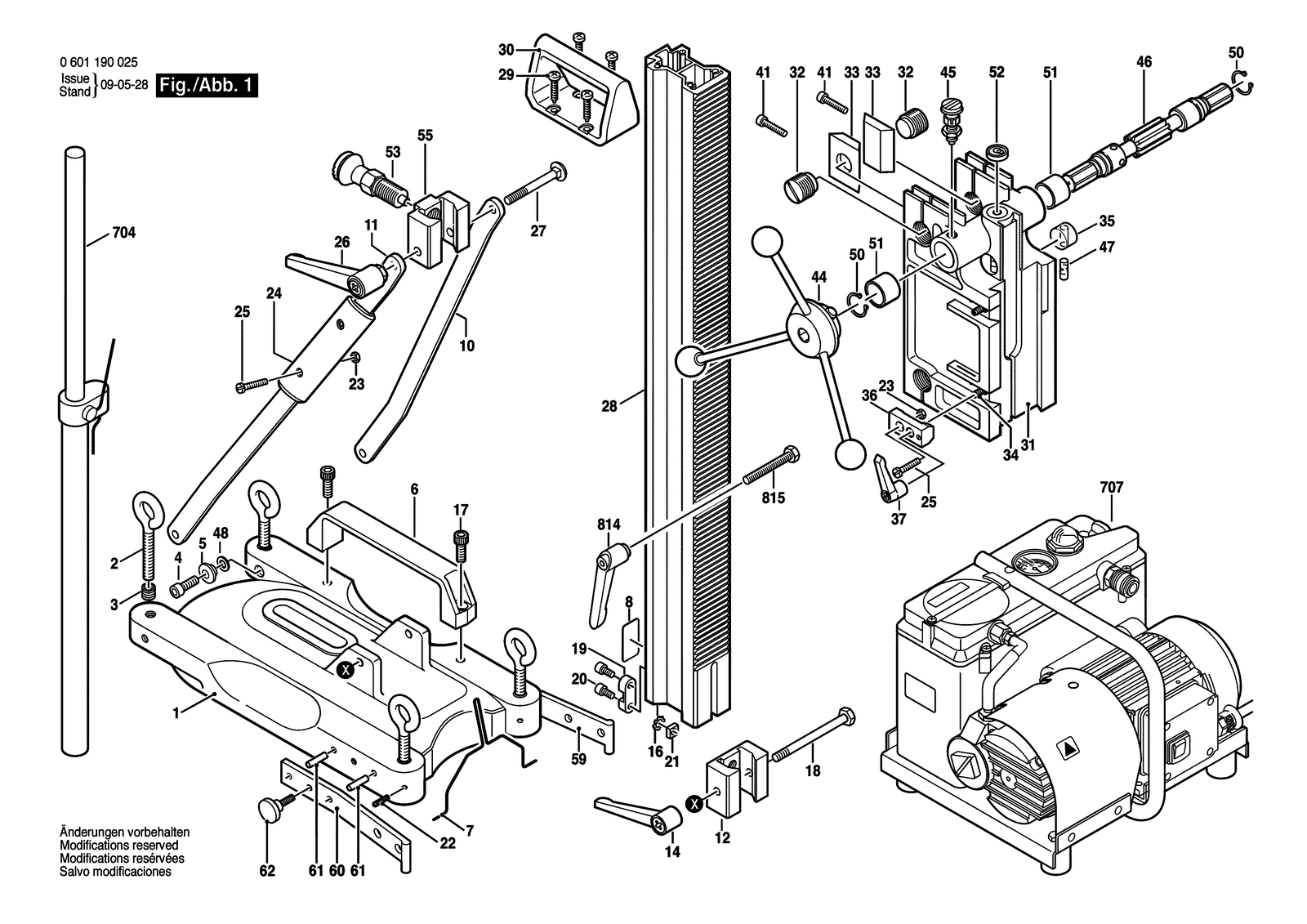 Bosch S 500 A parts diagram, sheet 1