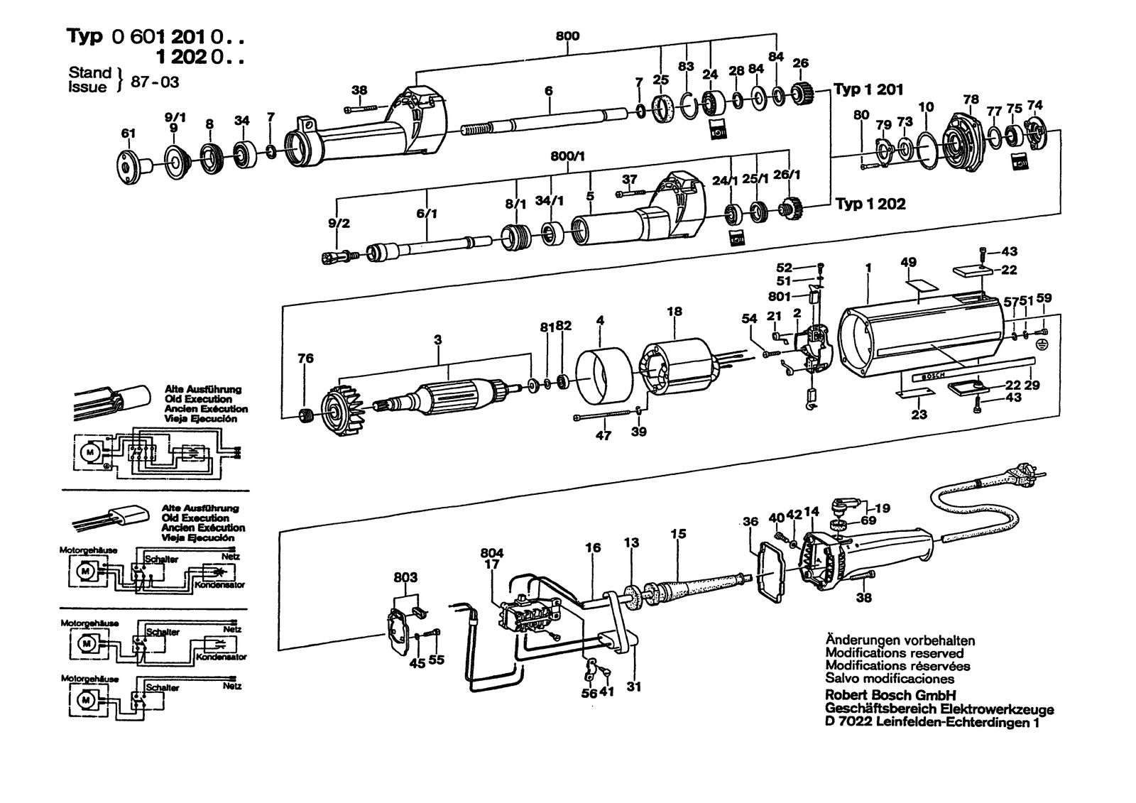 Bosch 0601201001 parts diagram, sheet 1