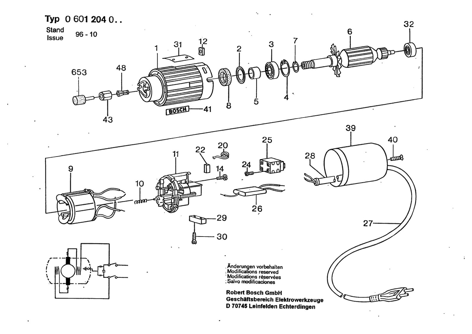 Bosch 0601204001 parts diagram, sheet 1
