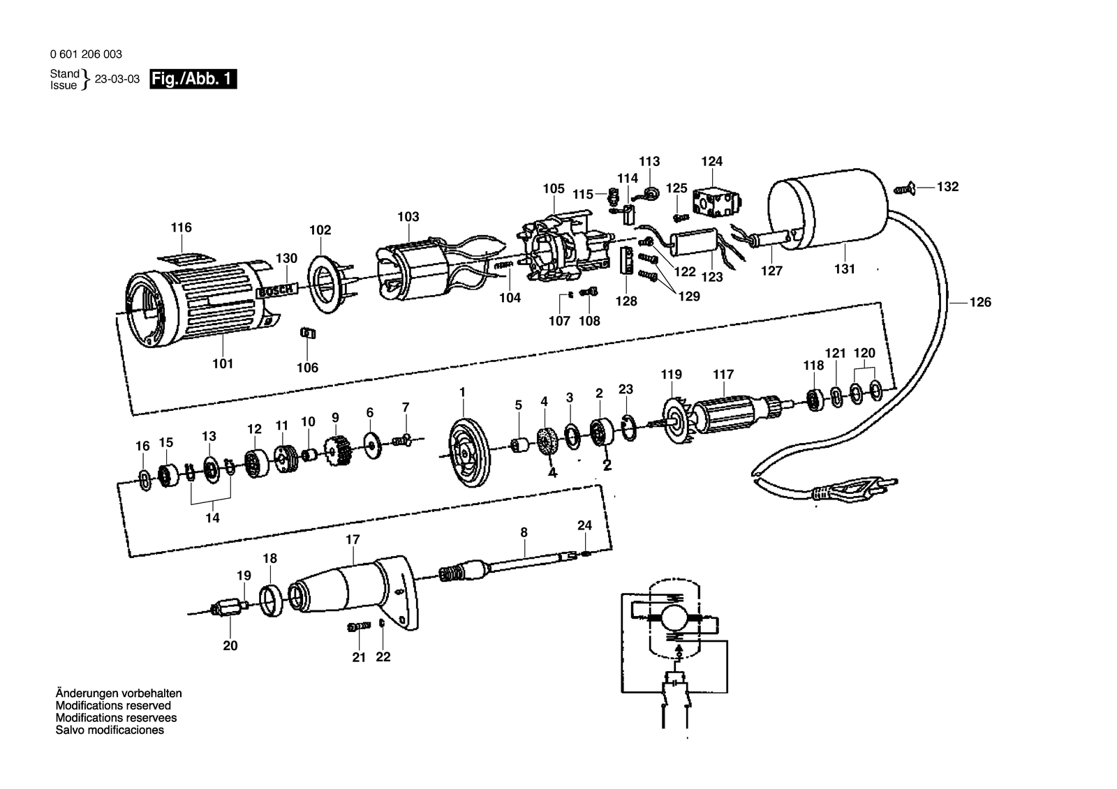 Bosch 0601206001 parts diagram, sheet 1