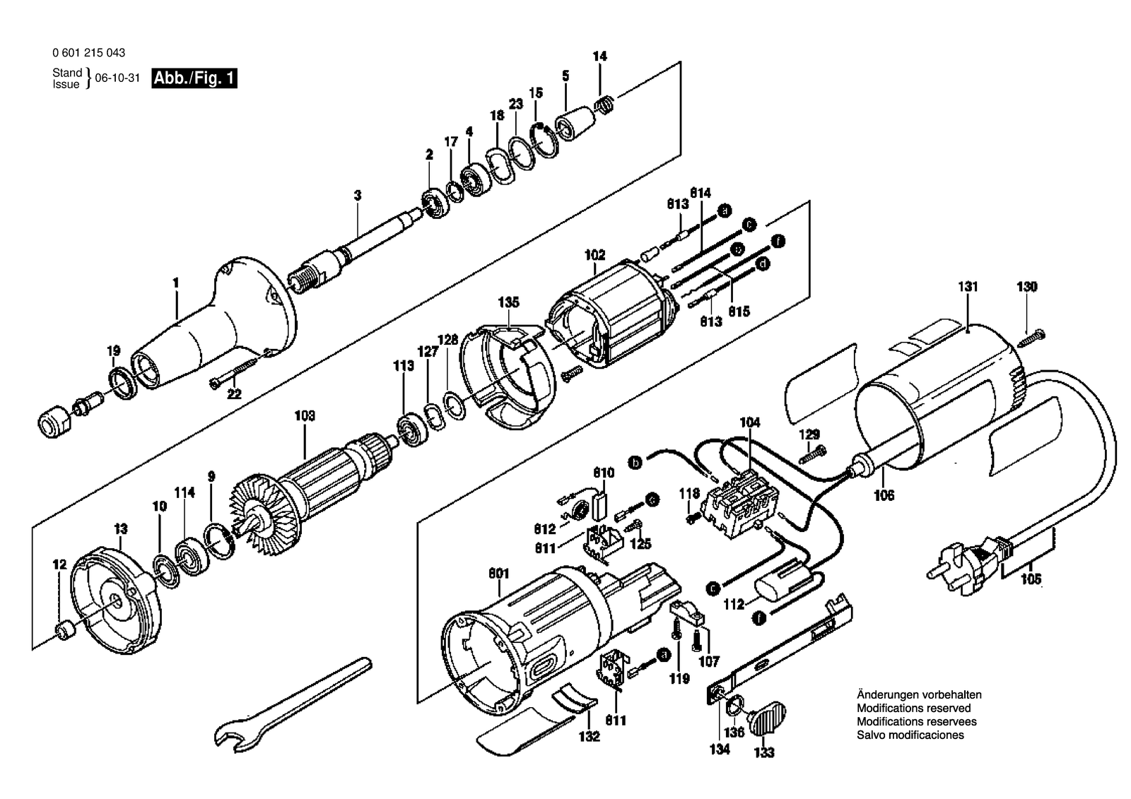 Bosch GGS 27 L parts diagram, sheet 1