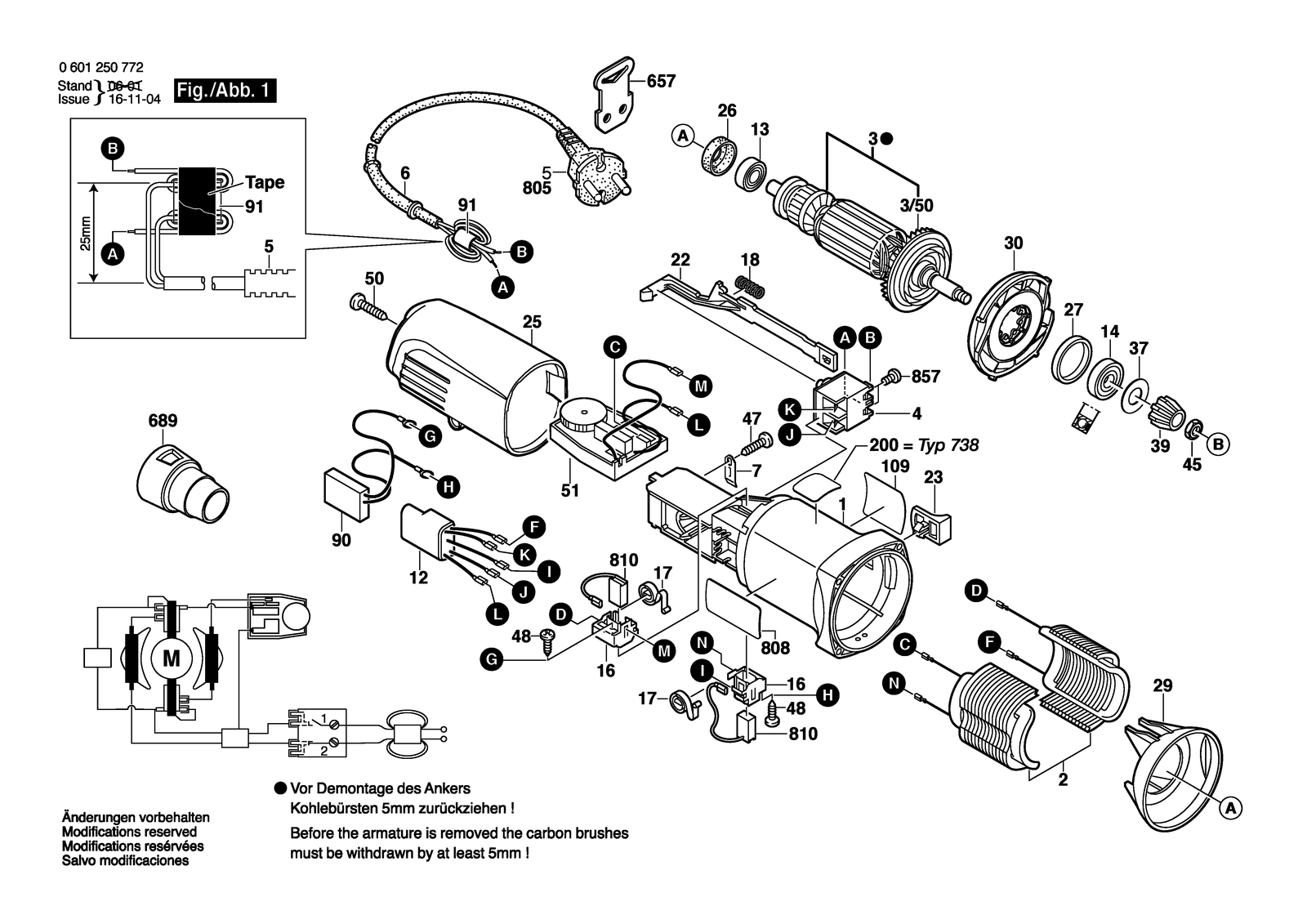 Bosch GEX 150 TURBO parts diagram, sheet 1