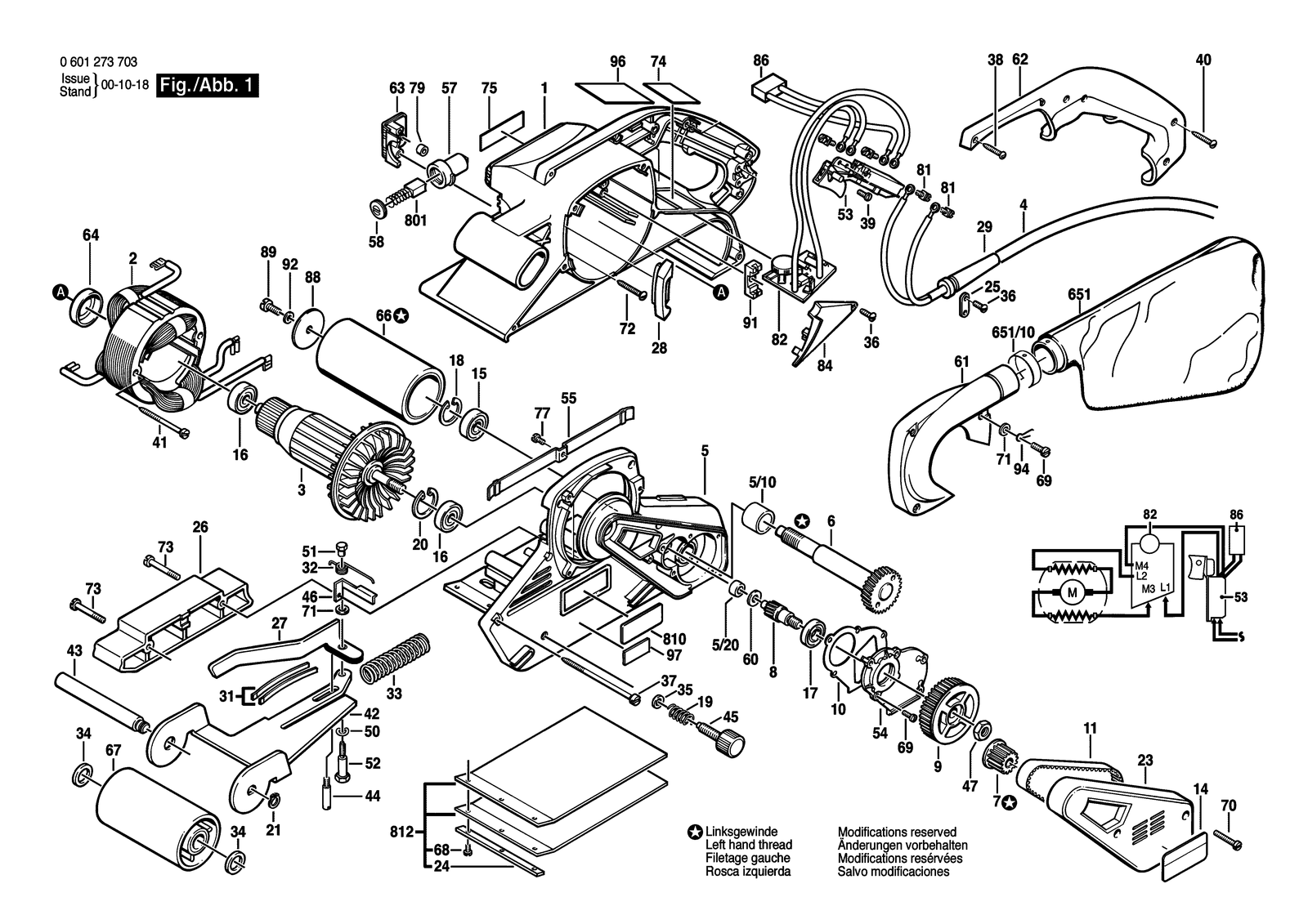 Bosch GBS 100 A parts diagram, sheet 1