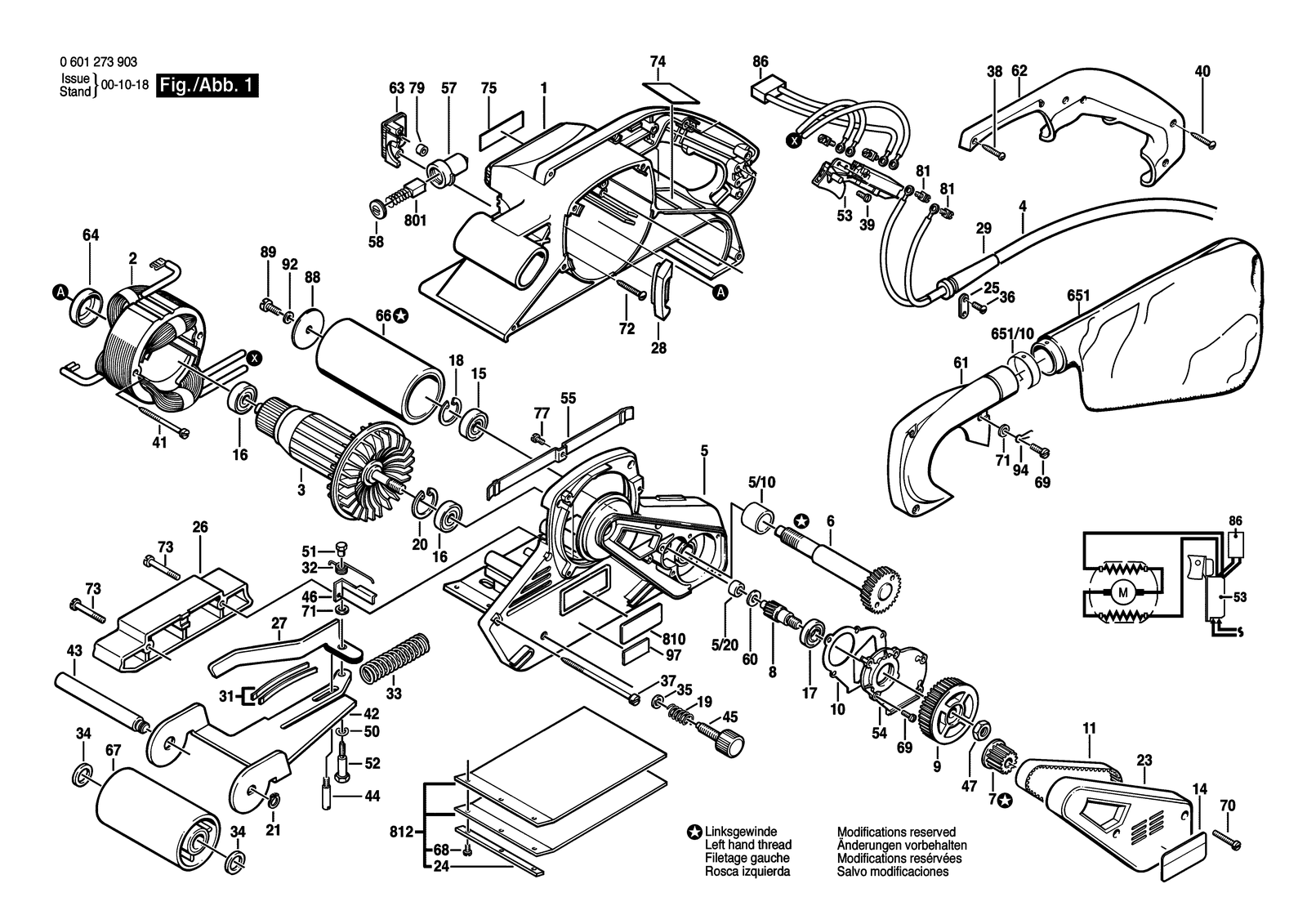 Bosch GBS 100 A parts diagram, sheet 1